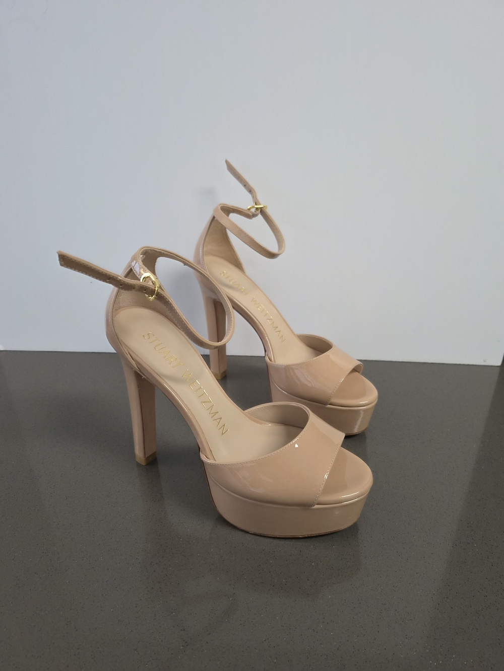 Stuart Weitzman Discoplatform Sandals In Adobe Nude Shade